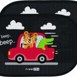 FreeON zonneschermen voor de auto met dieren, UPF 50+, 48 × 31 cm