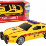 Sportambulance – licht en geluid, gele auto met vliegwiel
