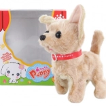 Lopende bruine hond op batterijen