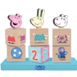 Houten blokken Peppa Pig met figuurtje