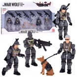 Grote set actiefiguren van soldaten met honden – 12-delige set