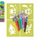 Blaasstiften met sjablonen Lilo & Stitch, set van 6 stuks in doos 12 × 19 cm