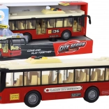 Rode stadsbus op batterijen met licht en geluid 1:16