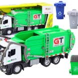 Groene multifunctionele metalen vuilniswagen met wrijvingsaandrijving