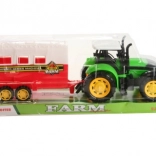 Trekker met paardenaanhangwagen met vliegwiel