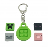 PIXIE CREW ronde sleutelhanger met thematische multipixels MINECRAFT