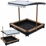 Houten zandbak met verstelbaar dak en bankjes AXI