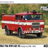 Retro auto-puzzel Škoda 706 RTH CAS 25 brandweerwagen 40 stukjes