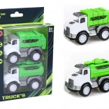 Schoonmaakautootjes met vliegwiel – set van 2 stuks (10 cm)