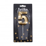 Partykaars cijfer 5 goud