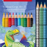 Kleurpotloden Faber-Castell Colour Grip Dinosaurus 10+3