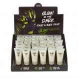 Gezichts- en lichaamsverf die in het donker gloeit