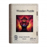 Houten puzzel Magische vlinderklok-afbeelding