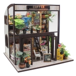 miniatuur huisje café – bouwpakket met ledverlichting