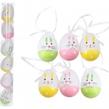 Decoratieve plastic gekleurde eieren 6 cm