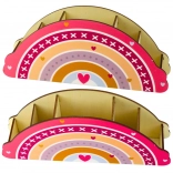 Houten bureau-organizer voor kinderen in roze met regenboogmotief