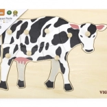 Houten Montessori inlegpuzzel – koe VIGA