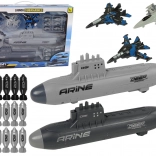 militaire set marine met onderzeeërs, straaljagers en projectielen