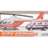 Metalen ambulance en helikopter voor kinderen