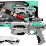 kosmische set met lichtzwaard, pistool en veiligheidsbril