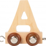 Houten wagonnetje met letter A voor treinbanen SMALL FOOT