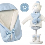 Llorens outfit voor New Born poppen 40–42 cm, 5-delige set met wikkeldeken