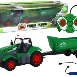 Op afstand bestuurbare tractor met aanhanger 1:24, groen