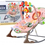 Wieg voor baby Roze Leeuw met vibraties en geluiden