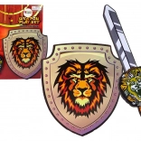 Ridderset van EVA-schuim – zwaard en schild met leeuwenmotief