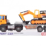 Vrachtwagen met graafmachine