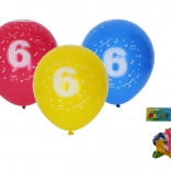 Ballonnen 30 cm met nummer 6 – set van 5 stuks