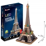 CUBICFUN lichtgevend 3D-puzzel Eiffeltoren met LED-verlichting, 84 stukjes