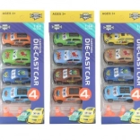 set van metalen auto's met kegels 4 stuks