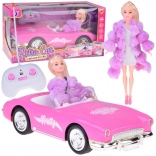 Roze retro cabrio op afstandsbediening met elegante pop