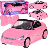 Roze RC cabriolet voor poppen met LED-lampen en afstandsbediening