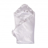 Satijnen inbakerdoek met kant New Baby