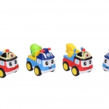 Bouwvoertuigje met gezicht 13 cm met vliegwiel