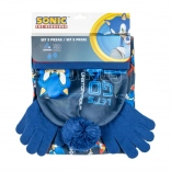 Kinder winterset SONIC – muts met pompon, handschoenen en nekwarmer