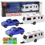 Set Auto met Blauwe Caravan