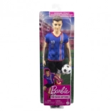 Ken-voetbalpop in blauw tenue