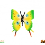 Kunststof vlinder Koninginnepage groen-geel 5,5 cm