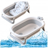 Opvouwbaar babybadje met matras en thermometer grijs