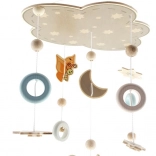 Hangende draaimolen beer van natuurlijk hout