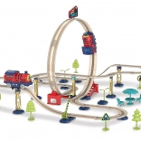 Treinbaan met looping, elektrische locomotief, 55 × 52 × 36,5 cm
