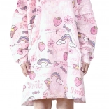 Kinderwarme hoodie-deken met capuchon Cozy Noxxiez met snoepjesmotief (7–12 jaar)