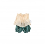 Kledingset voor pop van 38 cm – crèmekleurige stippen