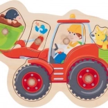 Houten inlegpuzzel shovel Goki