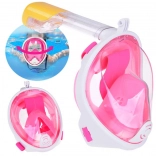 Roze snorkelmasker voor het hele gezicht S/M