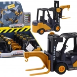 kinderheftruck met haak en frictie-aandrijving geel