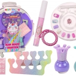 kindercosmetica-koffer voor nagels en make‑up, paars, 9 stuks